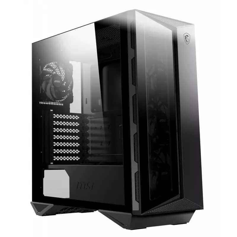 MSI MPG GUNGNIR 110R mid tower gaming computerbehuizing zwart, USB 3.2 Gen2 Type C, 4x 120mm ARGB-ventilator, Mystic Light Sync, 1 to 6 ARGB Control board, 2x gehard glas panelen, ATX, mATX, mini-ITX