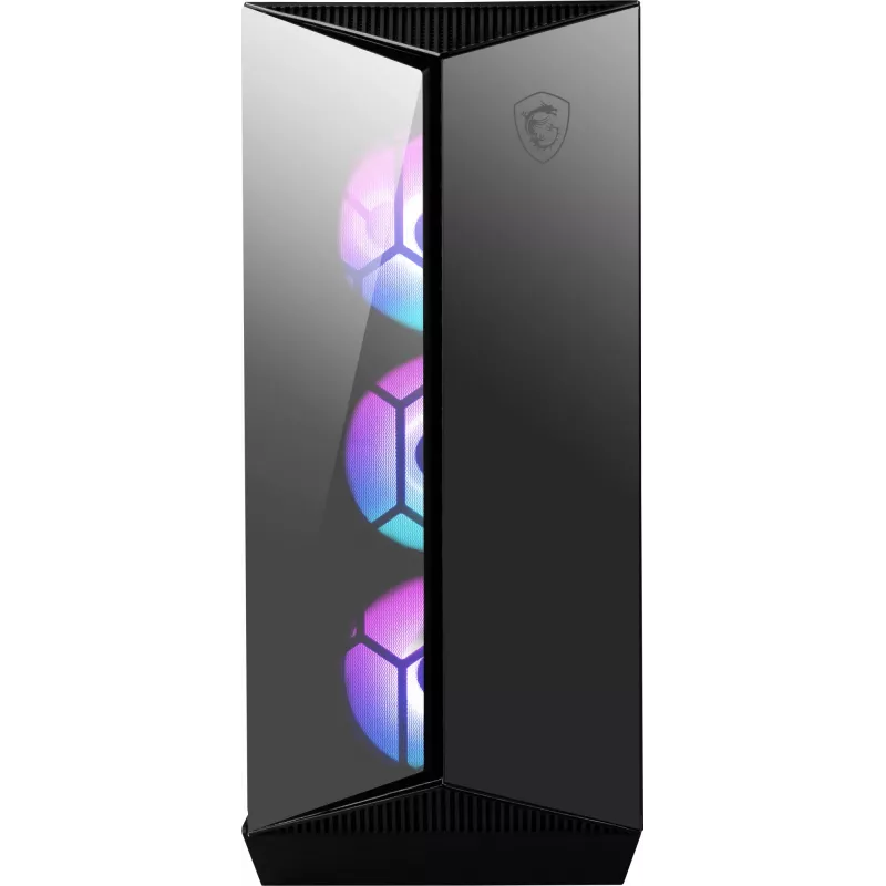 MSI MPG GUNGNIR 110R mid tower gaming computerbehuizing zwart, USB 3.2 Gen2 Type C, 4x 120mm ARGB-ventilator, Mystic Light Sync, 1 to 6 ARGB Control board, 2x gehard glas panelen, ATX, mATX, mini-ITX