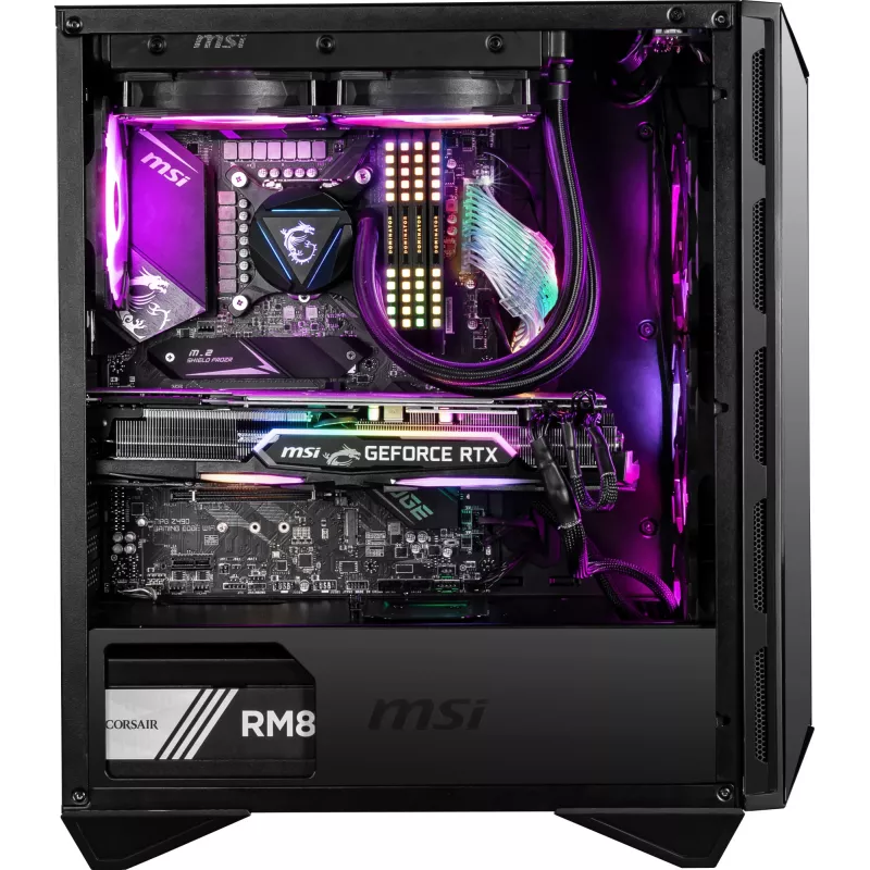 MSI MPG GUNGNIR 110R mid tower gaming computerbehuizing zwart, USB 3.2 Gen2 Type C, 4x 120mm ARGB-ventilator, Mystic Light Sync, 1 to 6 ARGB Control board, 2x gehard glas panelen, ATX, mATX, mini-ITX