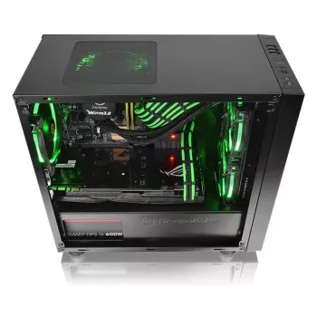 PC-behuizing Thermaltake Versa H17 Window micro tower zwart