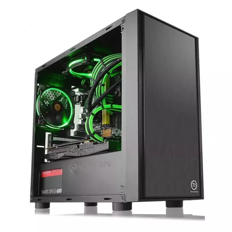PC-behuizing Thermaltake Versa H17 Window micro tower zwart