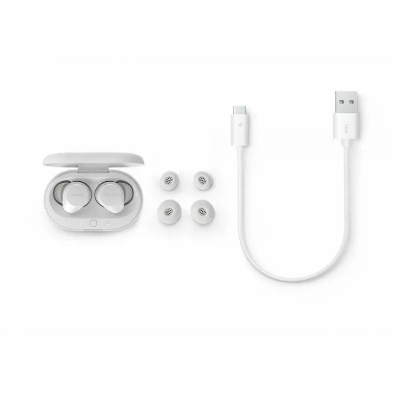 Philips TAT1209WT/00 hoofdtelefoon/headset True Wireless Stereo (TWS) in-ear bellen/muziek Bluetooth wit