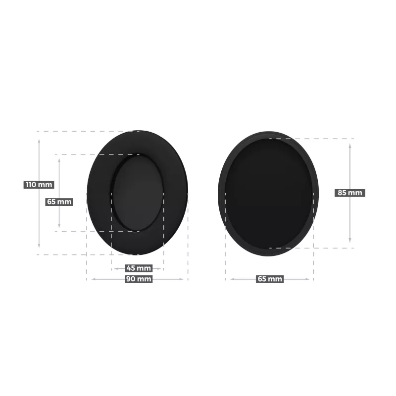 Oorkussens GENESIS Toron EP01 stof leer memory foam zwart