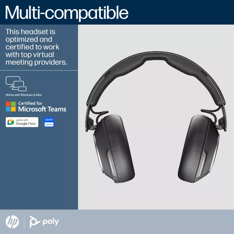 HP Poly Voyager Surround 80 UC Microsoft Teams-gecertificeerd USB-C-headset +USB-C/A-adapter