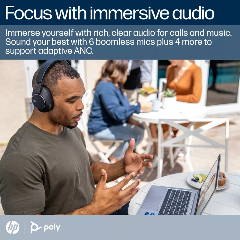 HP Poly Voyager Surround 80 UC Microsoft Teams-gecertificeerd USB-C-headset +USB-C/A-adapter