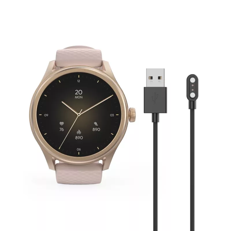 Hama smartwatch 5010, slaapmonitoring, rond, waterdicht, 1,38 inch, rosé (00178616)
