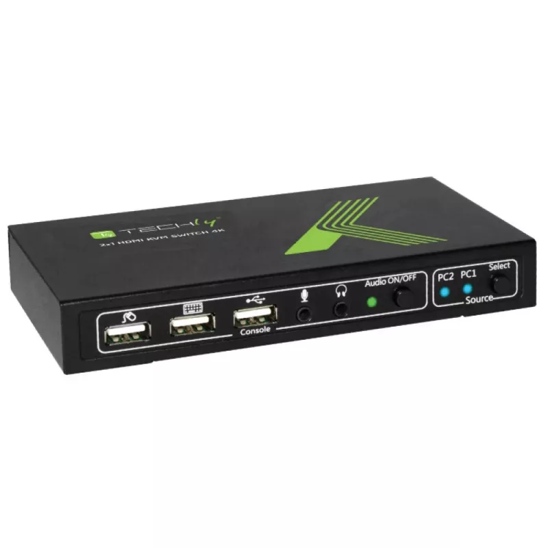 Techly 2x1 USB HDMI 4Kx2K IDATA KVM-HDMI2U KVM-switch zwart