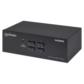 KVM-switch Manhattan 4-poorts 4K@30Hz USB-A audio mic