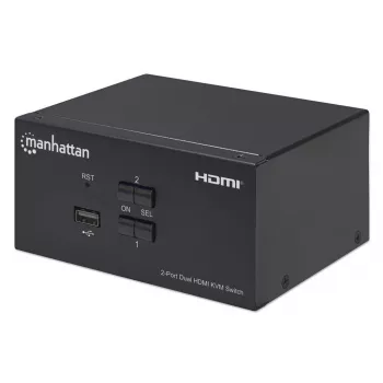 KVM-switch Manhattan 2-poorts 4K HDMI USB audio bediening van 2 computers