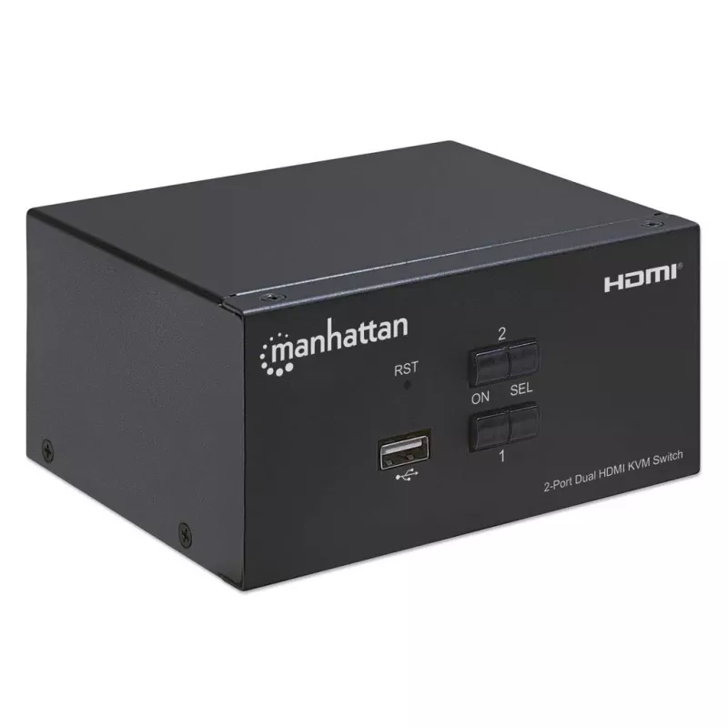 KVM-switch Manhattan 2-poorts 4K HDMI USB audio bediening van 2 computers