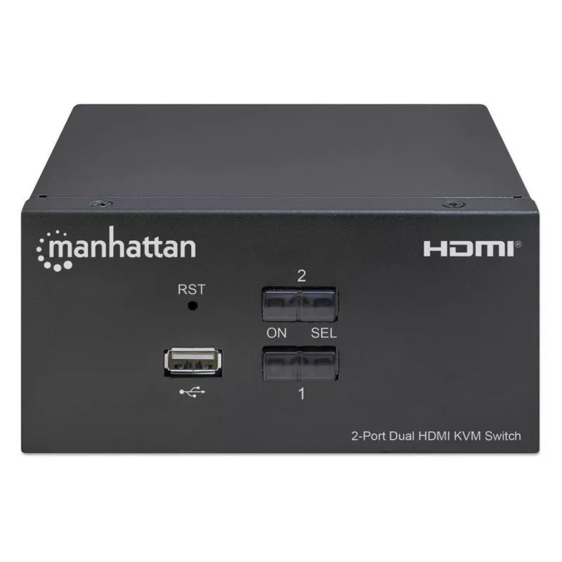 KVM-switch Manhattan 2-poorts 4K HDMI USB audio bediening van 2 computers