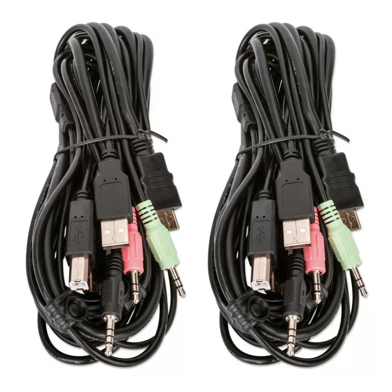 KVM-switch Manhattan 2-poorts 4K HDMI USB audio bediening van 2 computers