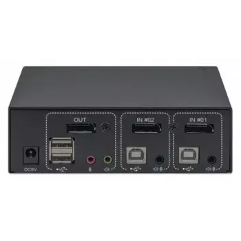 KVM-switch Manhattan DisplayPort 1.2 2-poorts 4K@60Hz USB-A audio