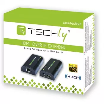 Techly extra ontvanger voor versterker / splitter HDMI Over IP IDATA EXTIP-373R