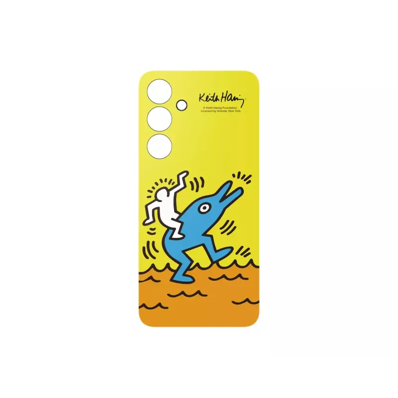 Hoesje Samsung Keith Haring Flipsuit Case voor S24 FE geel