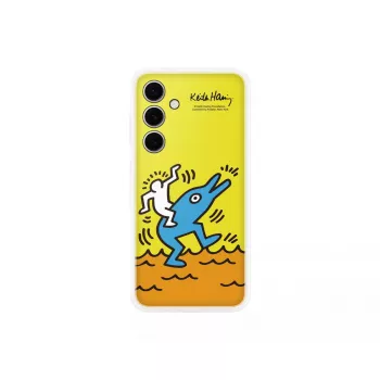 Hoesje Samsung Keith Haring Flipsuit Case voor S24 FE geel