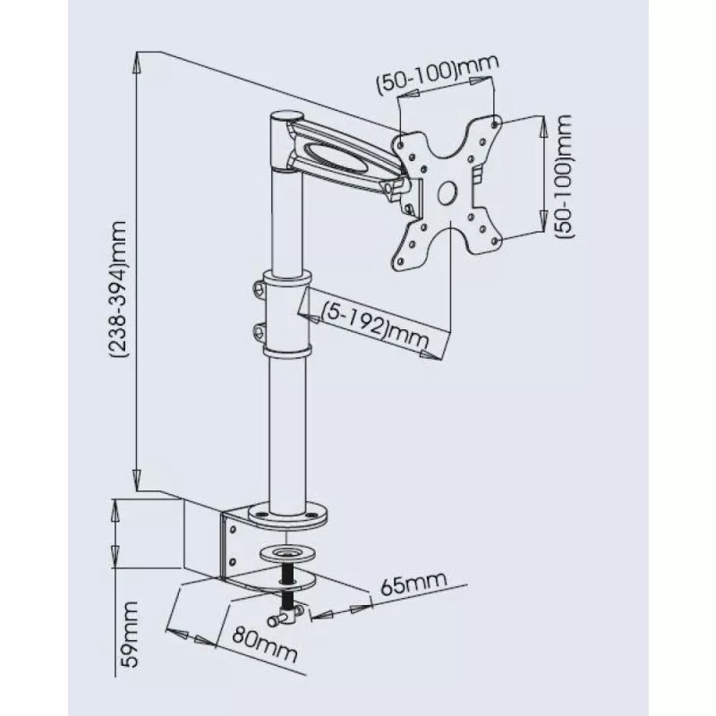 Techy 13-27 inch tafelstandaard voor monitor middenarm kantelbaar ICA-LCD 501BK