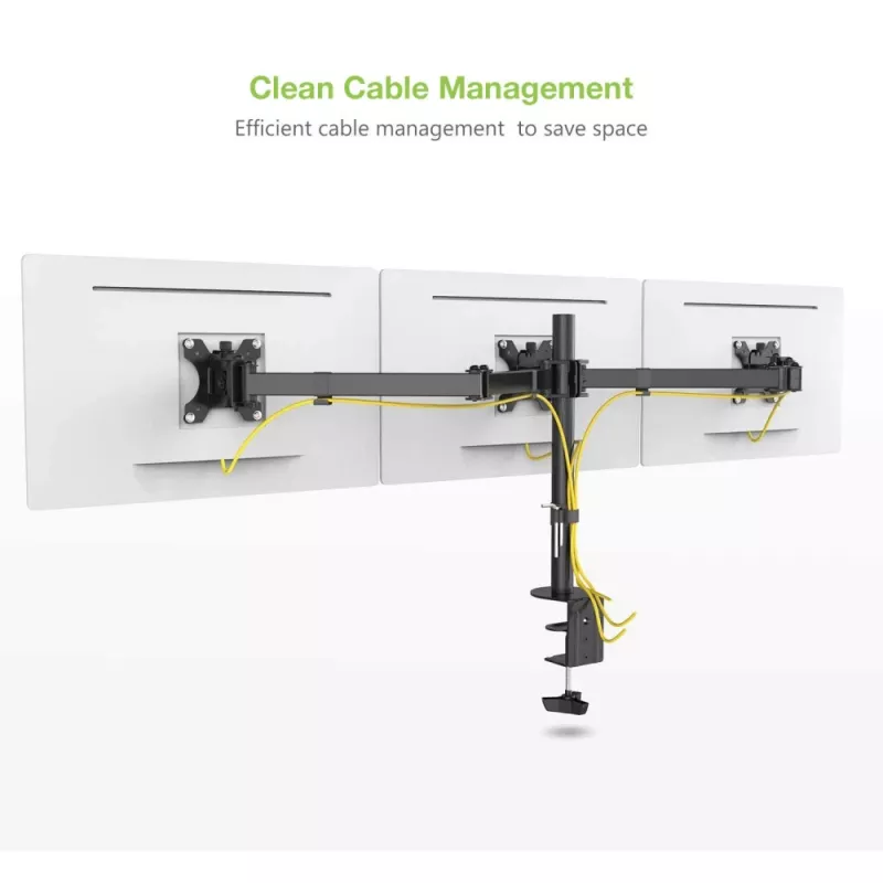 Techly 13-24 inch tafelstandaard voor 3 monitoren met klem ICA-LCD 482-T