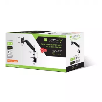 Techly gasdrukveer voor monitor 15-27 inch 360mm zwart ICA-LCD 111-BK