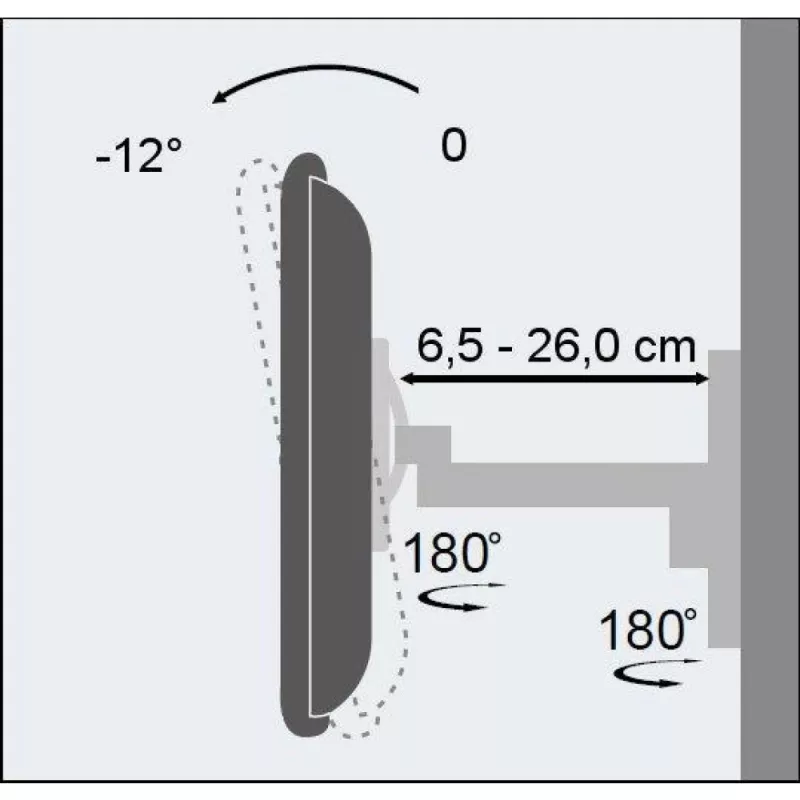 Techly ICA-LCD 2901 wandbeugel voor LCD-tv 13–37 inch, kantel- en draaibaar, tot 25 kg, VESA 75x75–200x200, zwart