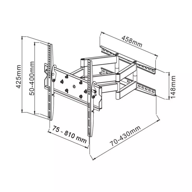 Techly 42-70 inch wandhouder voor LED-LCD-TV volledig beweegbaar dubbele arm ICA-PLB 147XL