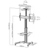 Techly vloerstandaard rolwagen voor LCD / LED / plasma 37-70 met opbergvak ” ICA-TR15