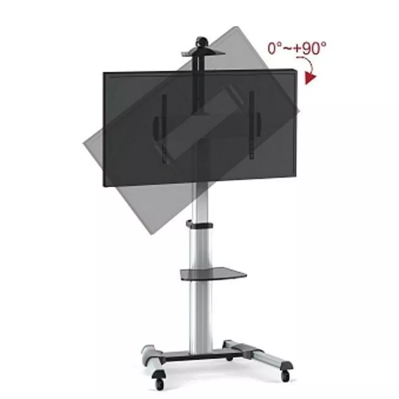 Techly vloerstandaard rolwagen voor LCD / LED / plasma 37-70 met opbergvak ” ICA-TR15