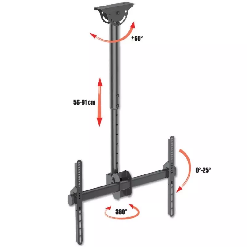Techly 37-70 telescoop-plafondhouder universele LED TV LCD-houder ICA-CPLB 946S