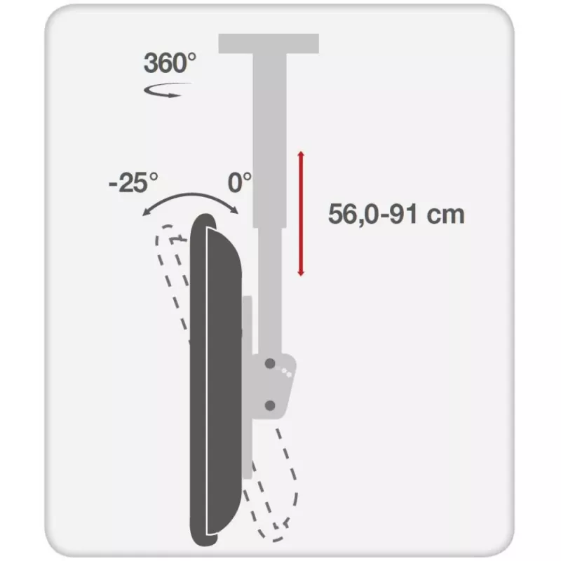 Techly 37-70 telescoop-plafondhouder universele LED TV LCD-houder ICA-CPLB 946S