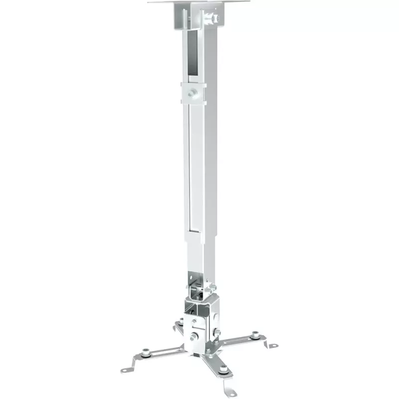 Techly ICA-PM 16 plafondbeugel voor projector, tot 20 kg, verstelbaar 43–65 cm, kantel- en draaibaar, zilver