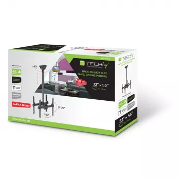 Techly telescoop-universele plafondhouder voor 2 TV LED LCD 32-55 inch ICA-CPLB 944D