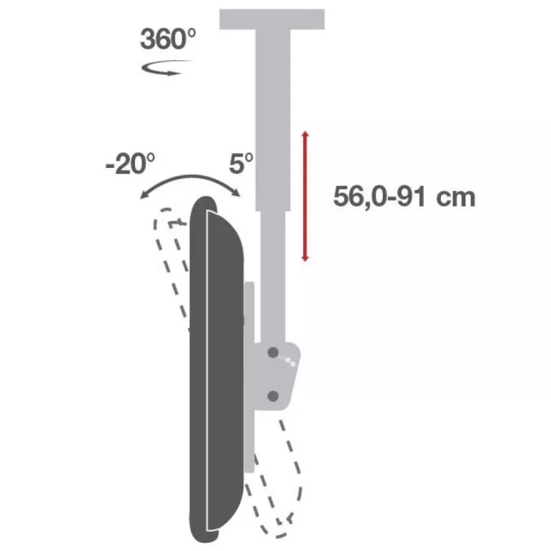 Techly telescoop-universele plafondhouder voor 2 TV LED LCD 32-55 inch ICA-CPLB 944D