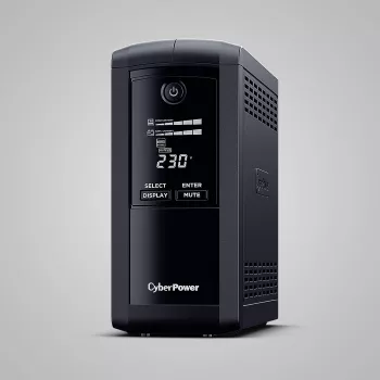 Uninterruptible Power Supply CYBERPOWER Tracer III VP1000ELCD-FR, Line-Interactive 1 kVA (550 W), 4x Type-E-uitgangen, LCD, USB, RS-232