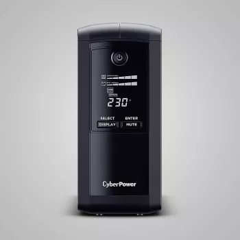 Uninterruptible Power Supply CYBERPOWER Tracer III VP1000ELCD-FR, Line-Interactive 1 kVA (550 W), 4x Type-E-uitgangen, LCD, USB, RS-232