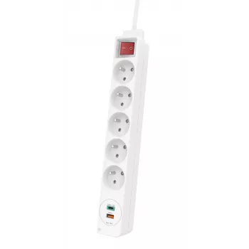 Hama 44133758 stroomverlenging 1,4 m 5 AC-stopcontacten binnen wit