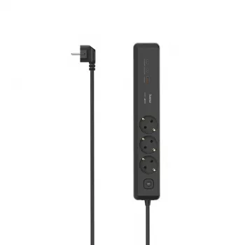 Hama 00223192 verlengkabel 1,4 m 3 AC-stopcontact(en) binnen zwart, grijs