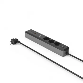 Hama 00223192 verlengkabel 1,4 m 3 AC-stopcontact(en) binnen zwart, grijs