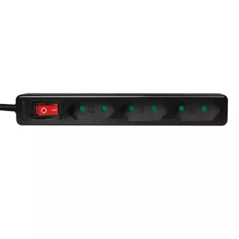 Stroomverlenging LogiLink LPS230B 1,5 m 3 randaarde stopcontacten zwart