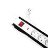 Stroomverlenging LogiLink LPS211 3m 5 AC-stopcontacten binnen zwart wit