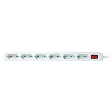 Stroomverlenging LogiLink LPS232 1,5 m 6 AC-uitgangen binnen wit