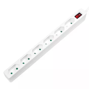 Stroomverlenging LogiLink LPS232 1,5 m 6 AC-uitgangen binnen wit