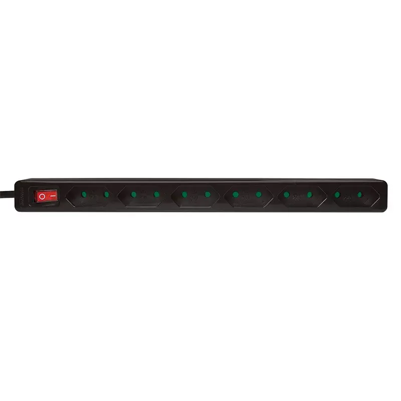 Stroomverlenging LogiLink LPS232B 1,5m 6 AC-stopcontacten binnen zwart