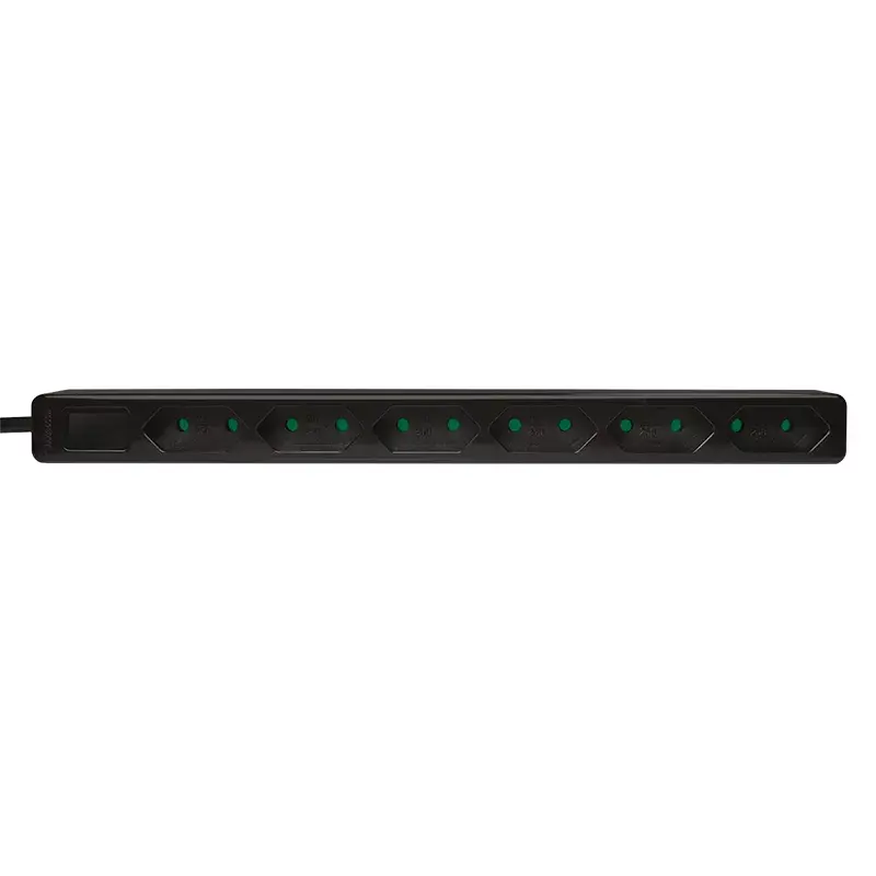 Stroomverlenging LogiLink LPS231B 1,5m 6 AC-stopcontacten binnen zwart