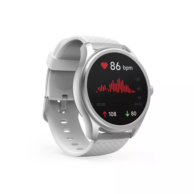 Hama Fit Watch 5010 smartwatch, 1,38 inch (3,51 cm) LCD, 46 mm, hartslag, SpO2, IP68, Bluetooth, zilver