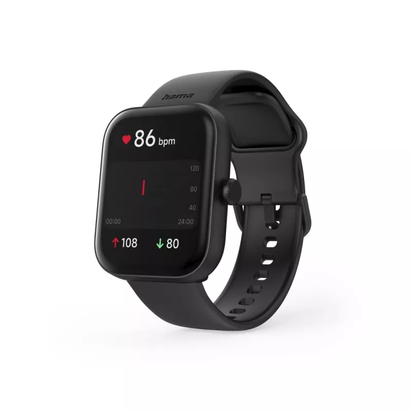 Hama Fit Watch 5000 smartwatch, 1,65 inch (4,19 cm) TFT, 47 mm, belfunctie, hartslag, IP68, Bluetooth, zwart