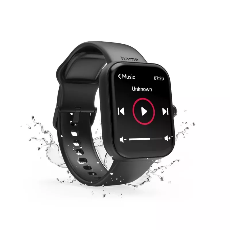 Hama Fit Watch 5000 smartwatch, 1,65 inch (4,19 cm) TFT, 47 mm, belfunctie, hartslag, IP68, Bluetooth, zwart