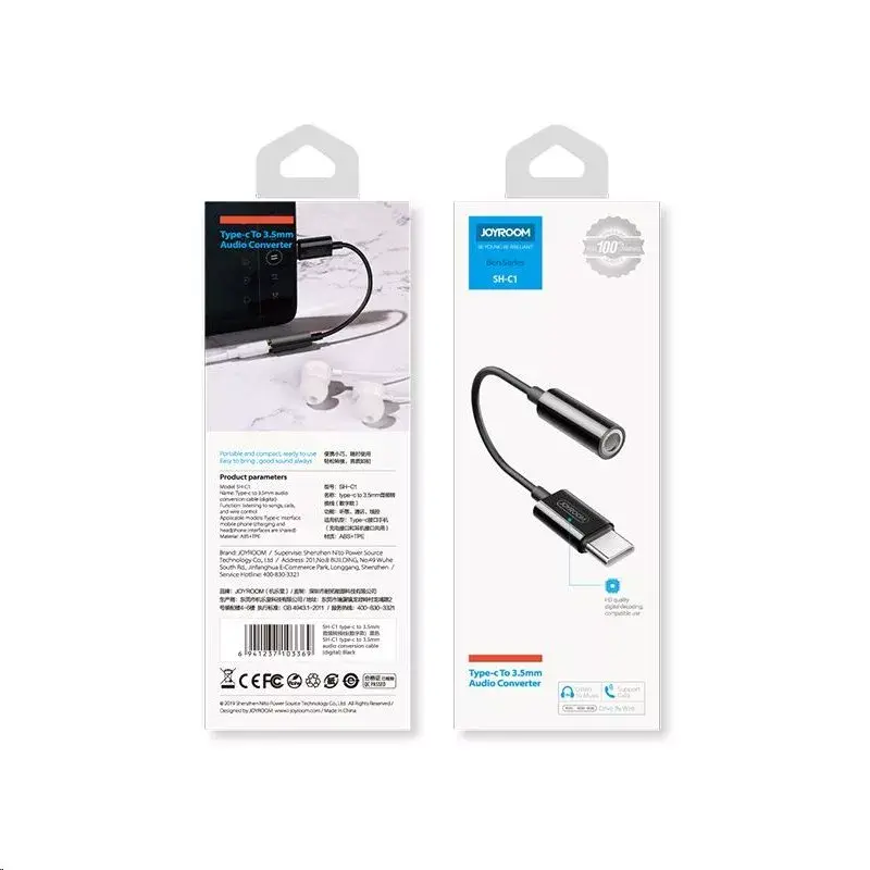 Digitale audioadapter Joyroom SH-C1 USB-C naar 3,5 mm – compact 5 g