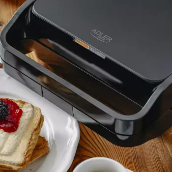 Sandwichmaker 2-in-1 Adler AD 3070b — 850 W, 2 platen, zwart