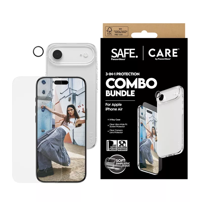 Screenprotector + camera- & achterkantfolie combi PanzerGlass voor iPhone 17 Air CR78718