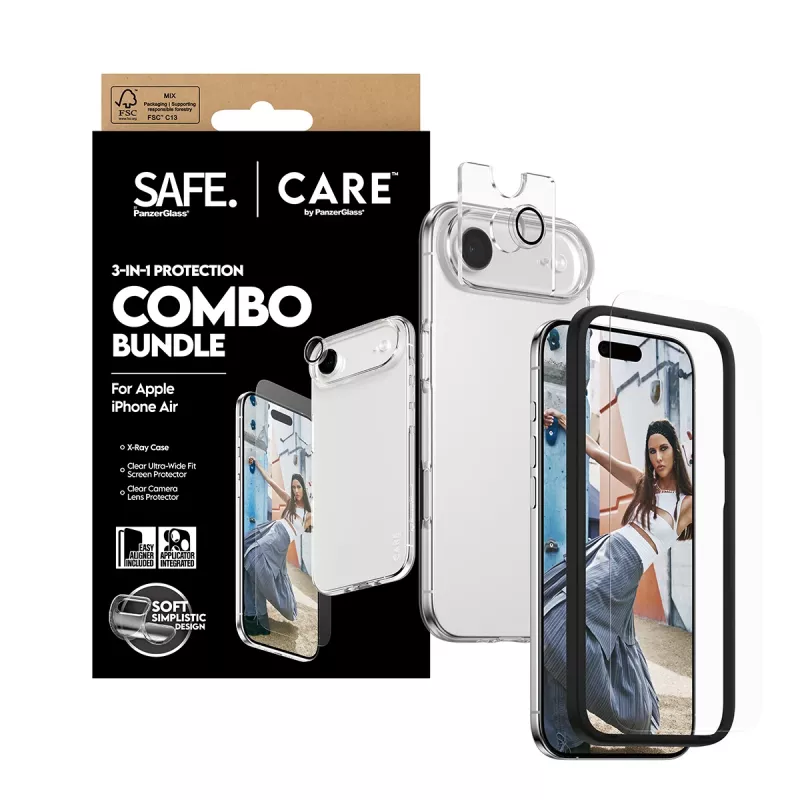 Screenprotector + camera- & achterkantfolie combi PanzerGlass voor iPhone 17 Air CR78718